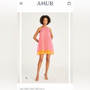 AMUR Tate Halter Mini Tulle Dress